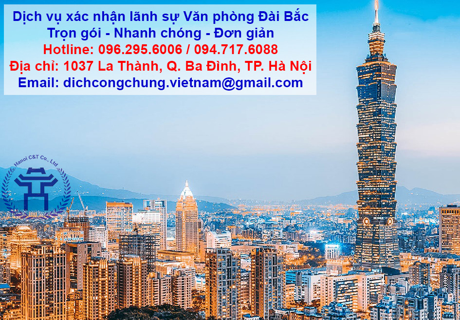 dịch vụ hợp pháp hóa lãnh sự Đài Loan Đài Bắc