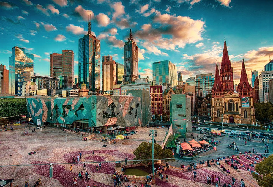 quảng trường federation square melbourne úc