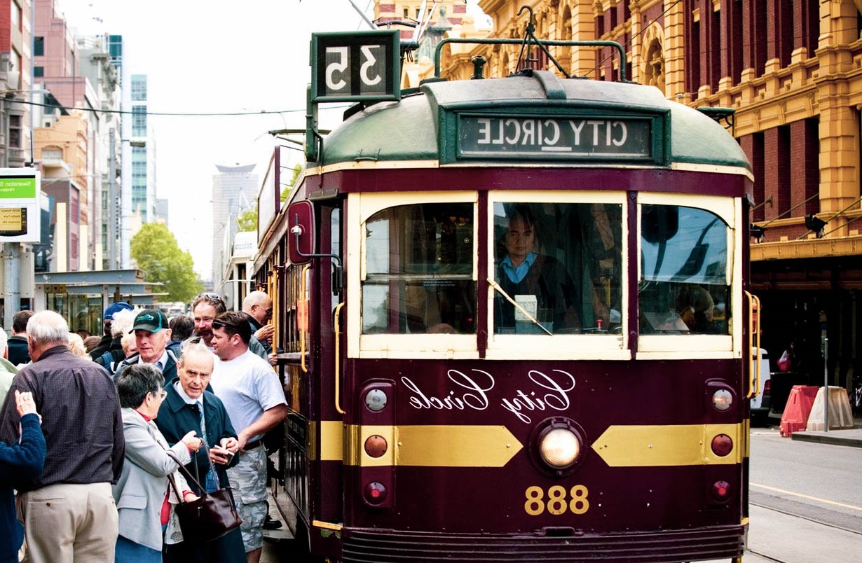 du lịch melbourne úc city tram